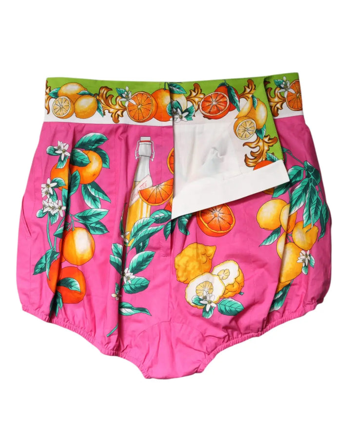 Dolce &amp; Gabbana Pink Printed High Waist Hot Pants Shorts