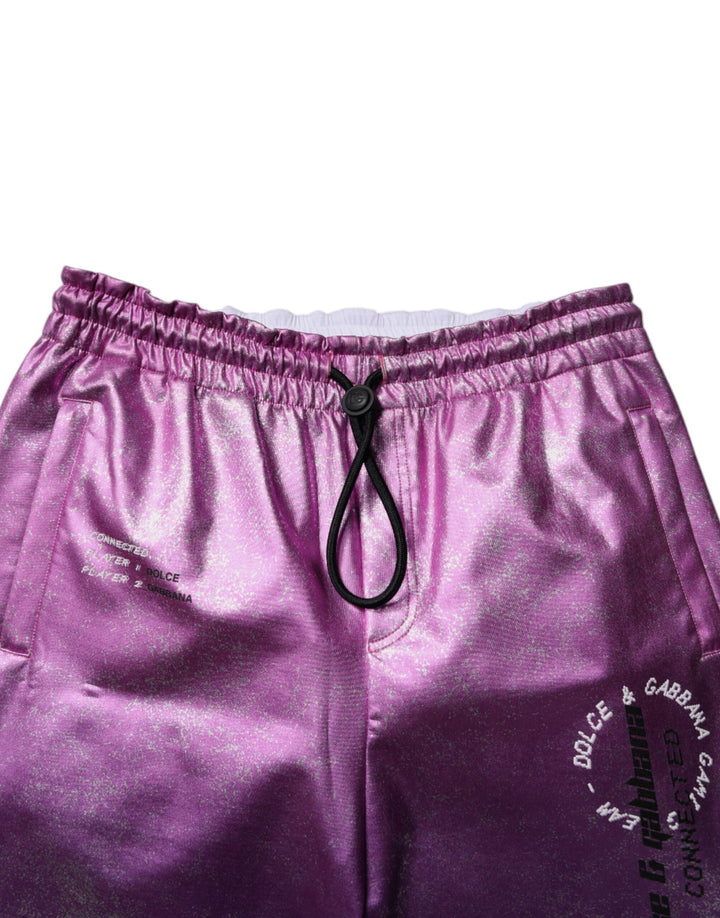 Dolce &amp; Gabbana Pink Purple Two Tone Jogger Sweatpants Pants