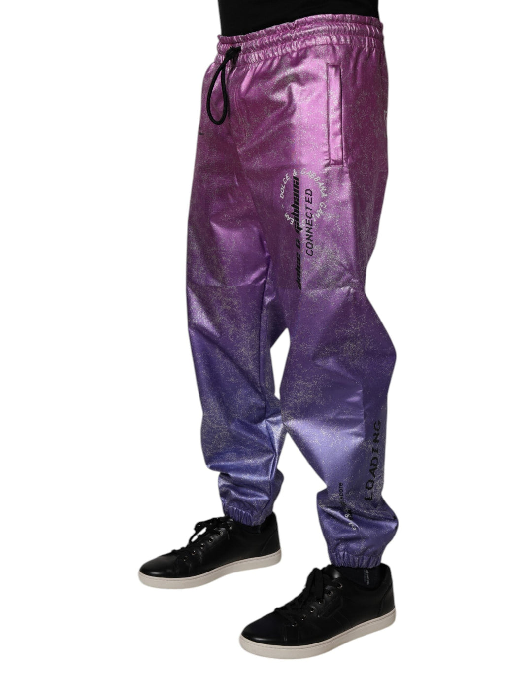 Dolce &amp; Gabbana Pink Purple Two Tone Jogger Sweatpants Pants