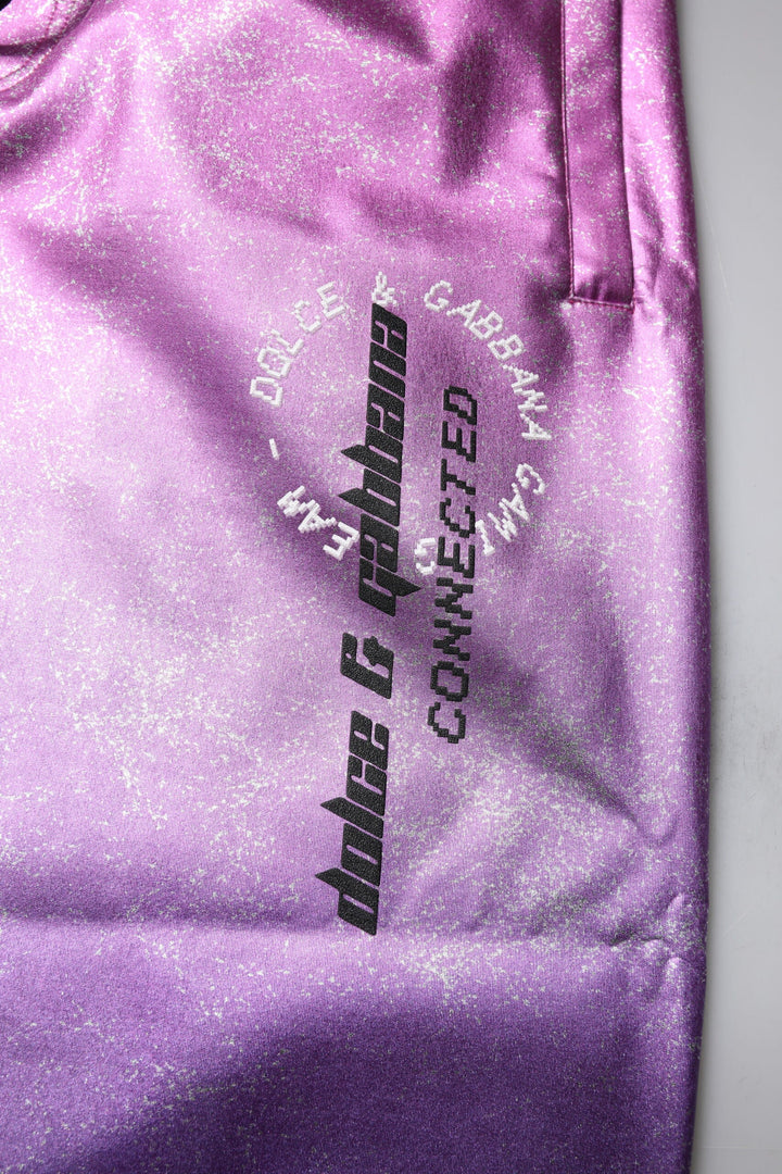Dolce &amp; Gabbana Pink Purple Two Tone Jogger Sweatpants Pants