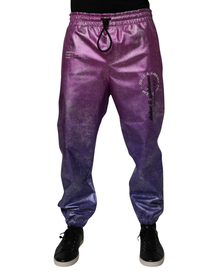 Dolce &amp; Gabbana Pink Purple Two Tone Jogger Sweatpants Pants