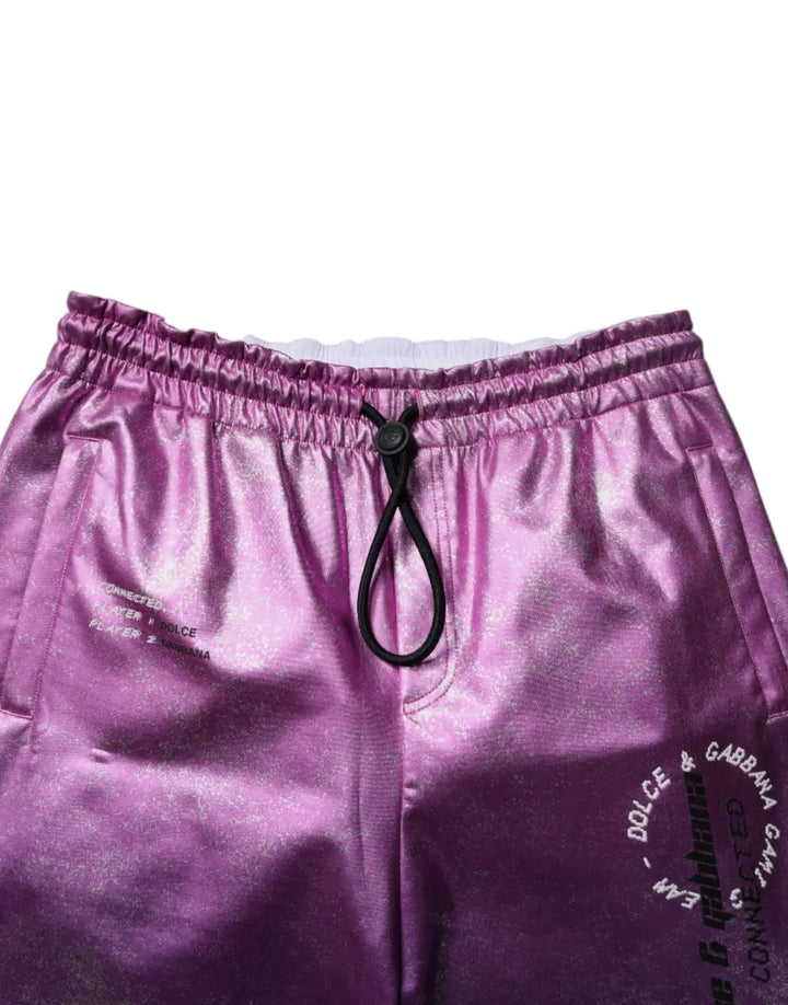 Dolce &amp; Gabbana Pink Purple Two Tone Jogger Sweatpants Pants