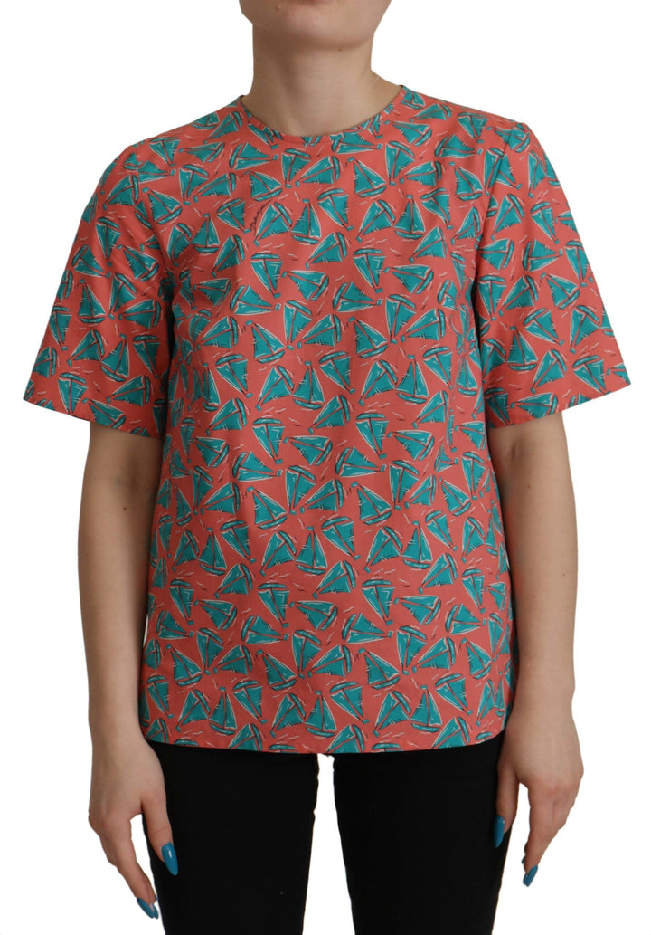 Dolce &amp; Gabbana - Pink Sail Boat Print Cotton T-shirt