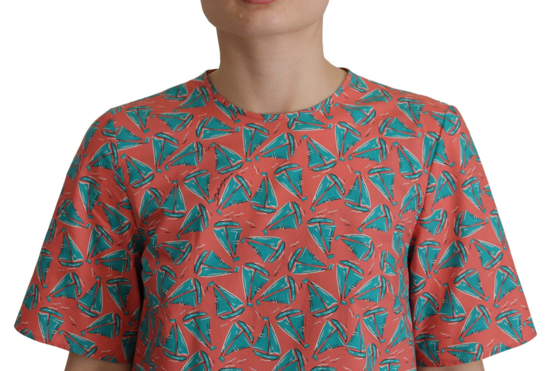 Dolce &amp; Gabbana - Pink Sail Boat Print Cotton T-shirt
