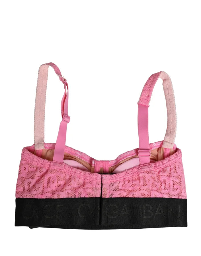 Dolce &amp; Gabbana Pink Semi-Pad Underwire Balconette Bra Underwear