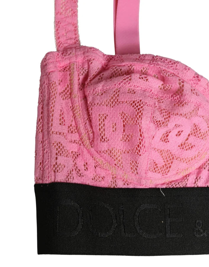 Dolce &amp; Gabbana Pink Semi-Pad Underwire Balconette Bra Underwear
