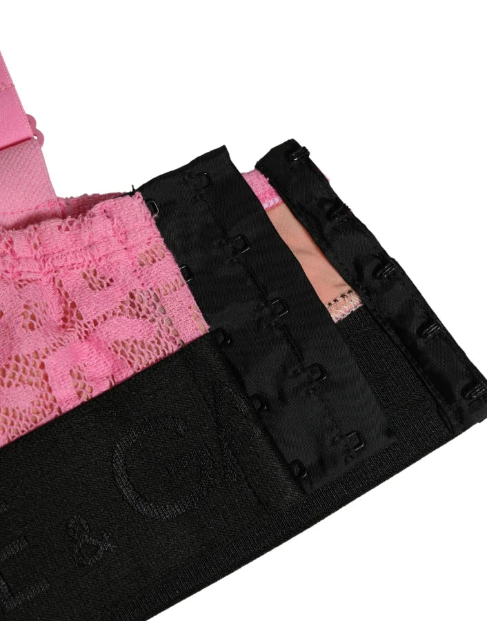 Dolce &amp; Gabbana Pink Semi-Pad Underwire Balconette Bra Underwear