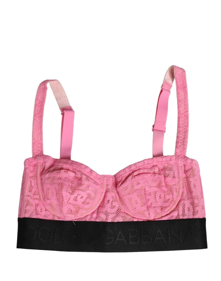 Dolce &amp; Gabbana Pink Semi-Pad Underwire Balconette Bra Underwear