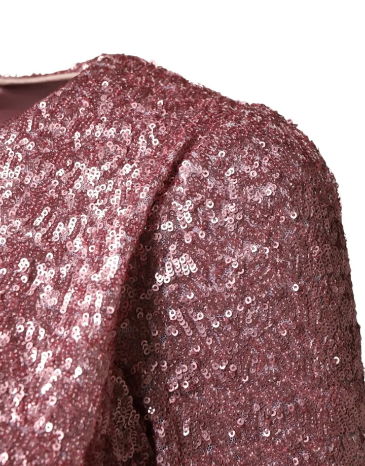 Dolce &amp; Gabbana Pink Sequinned Mermaid Long Gown Dress