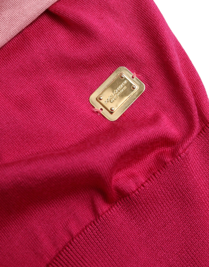 Dolce &amp; Gabbana - Pink Short Sleeves Pullover Ascot Collar Top