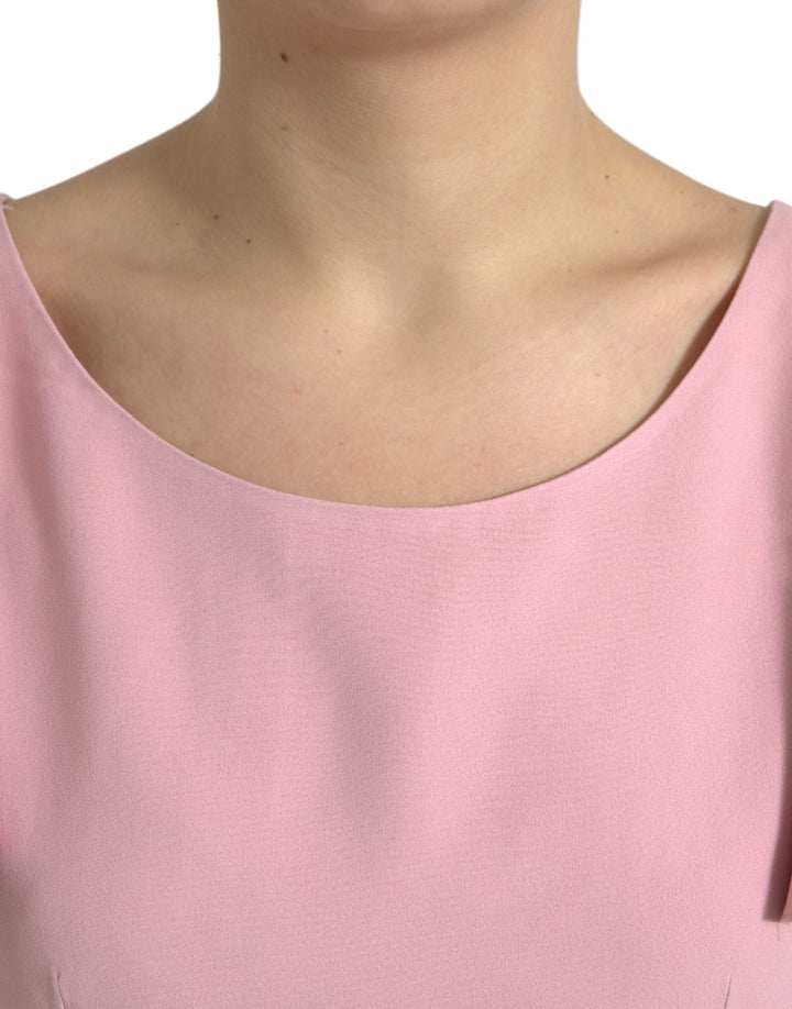 Dolce &amp; Gabbana - Pink Short Sleeves Round Neck Blouse Top