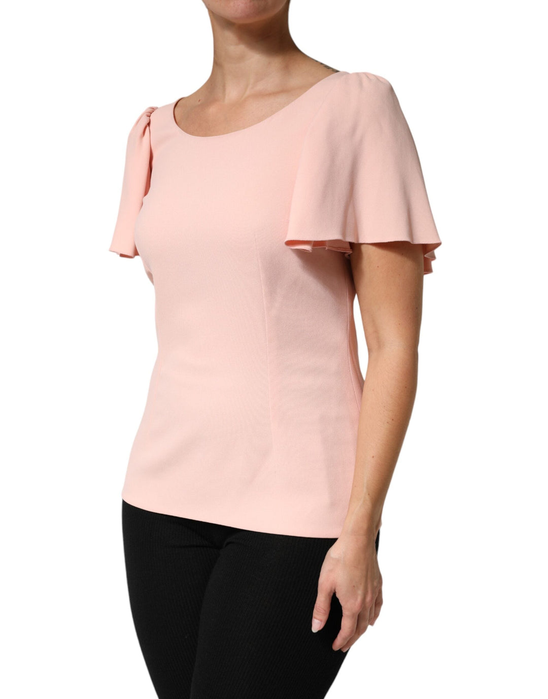 Dolce &amp; Gabbana Blouses - Women’s Pink Short Sleeves Round Neck Blouse Top
