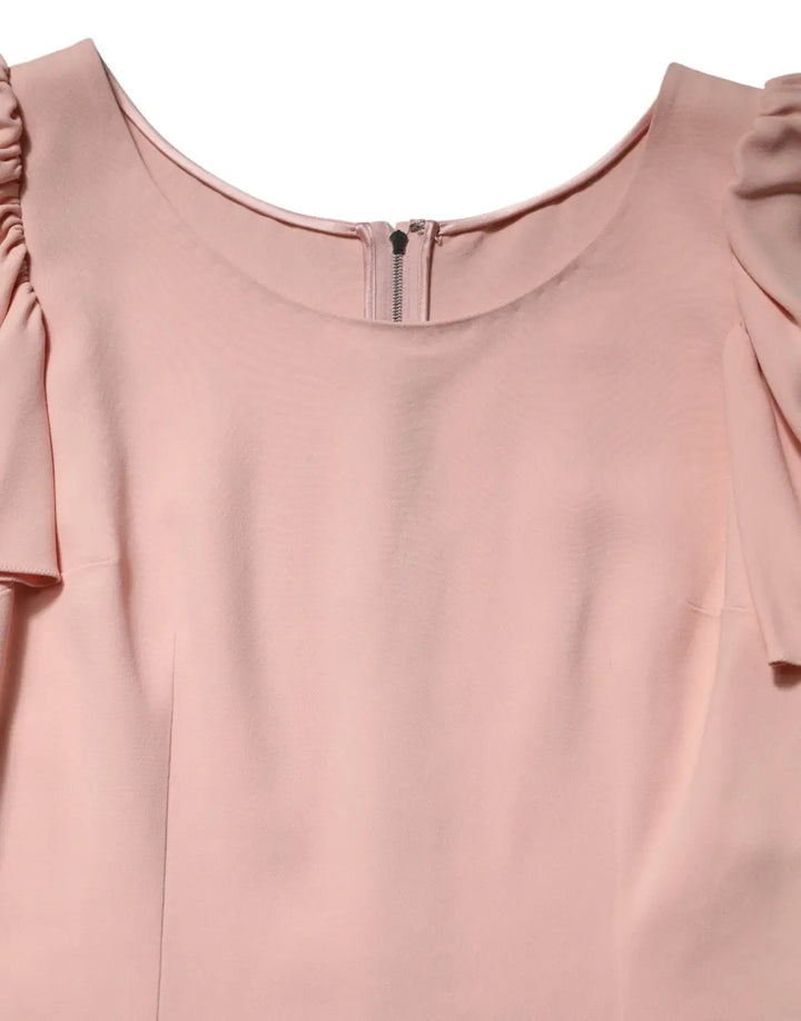 Dolce &amp; Gabbana Pink Short Sleeves Round Neck Blouse Top