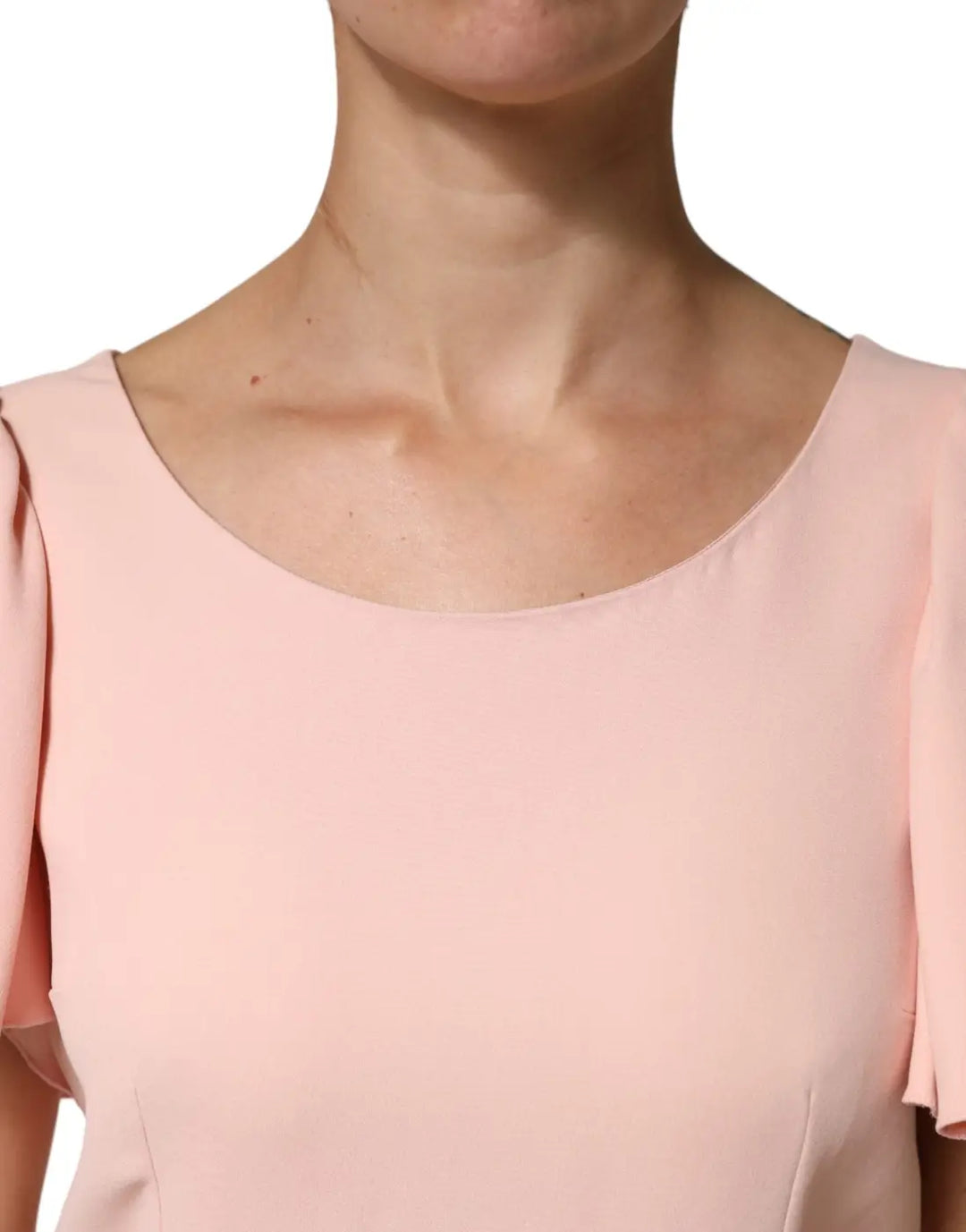 Dolce &amp; Gabbana Pink Short Sleeves Round Neck Blouse Top