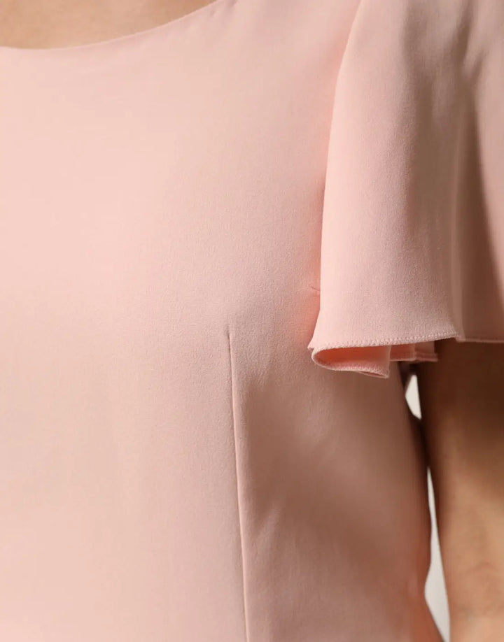 Dolce &amp; Gabbana Pink Short Sleeves Round Neck Blouse Top