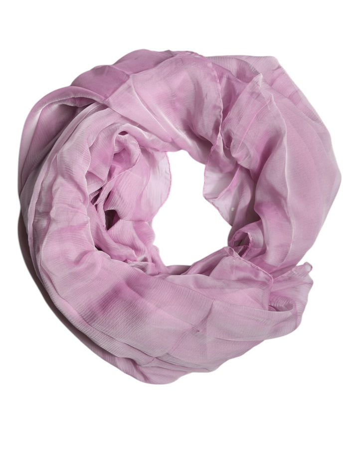 Dolce &amp; Gabbana Pink Silk Rectangle Women Wrap Shawl Scarf
