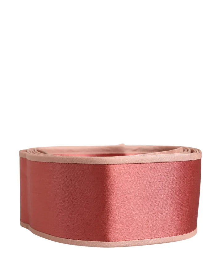 Dolce &amp; Gabbana Pink Silk Satin Waist Women Cintura Belt