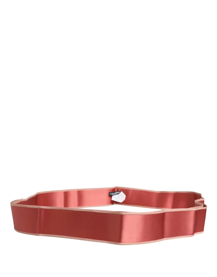 Dolce &amp; Gabbana Pink Silk Satin Waist Women Cintura Belt