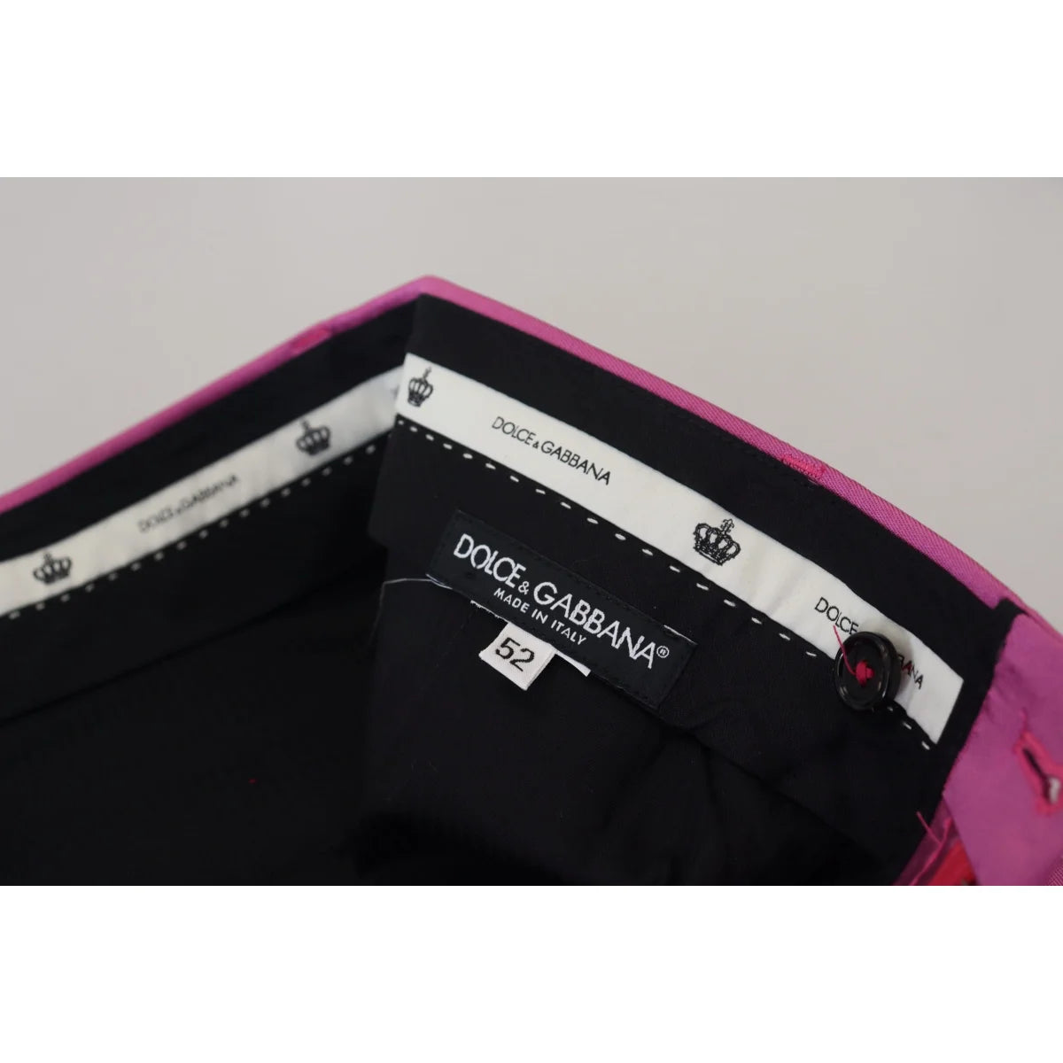 Dolce & Gabbana Pink Silk Slim Trousers Dress Formal Pants