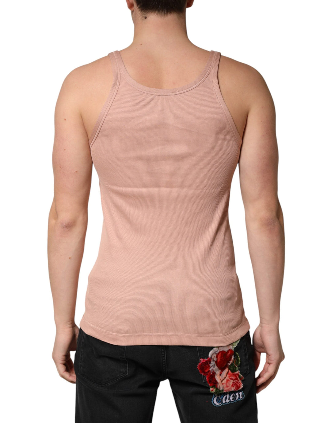 Dolce &amp; Gabbana Pink Sleeveless Round Neck Tank Top T-shirt
