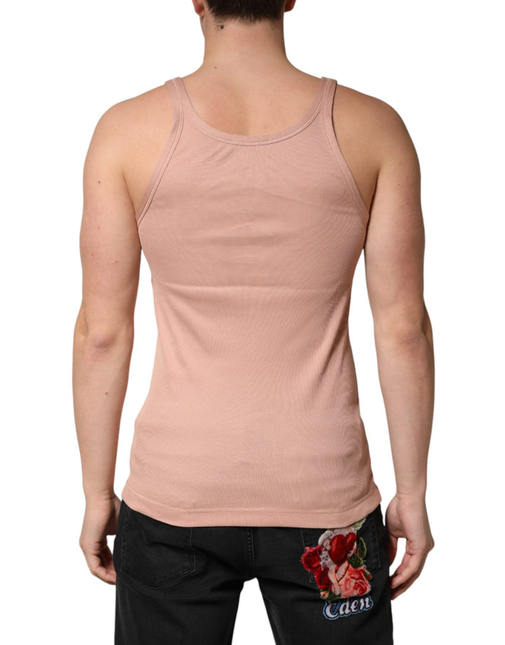 Dolce &amp; Gabbana Pink Sleeveless Round Neck Tank Top T-shirt