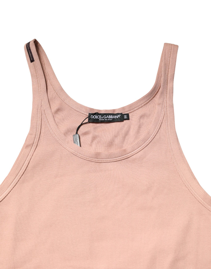 Dolce &amp; Gabbana Pink Sleeveless Round Neck Tank Top T-shirt