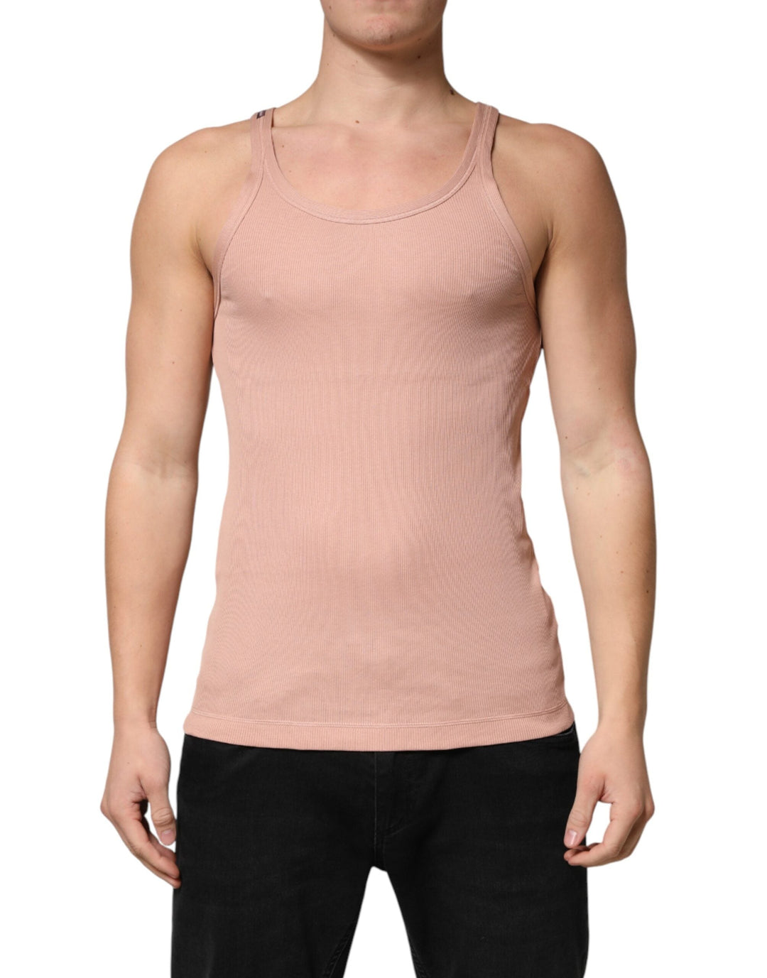 Dolce &amp; Gabbana Pink Sleeveless Round Neck Tank Top T-shirt