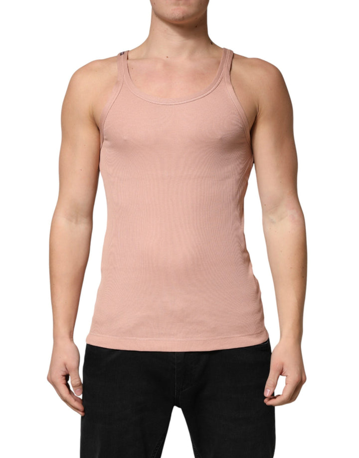 Dolce &amp; Gabbana Pink Sleeveless Round Neck Tank Top T-shirt