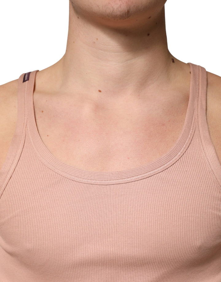 Dolce &amp; Gabbana Pink Sleeveless Round Neck Tank Top T-shirt