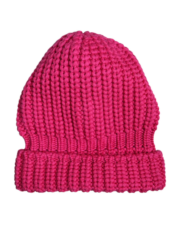 Dolce &amp; Gabbana Pink Solid Wool Knitted Winter Beanie Hat