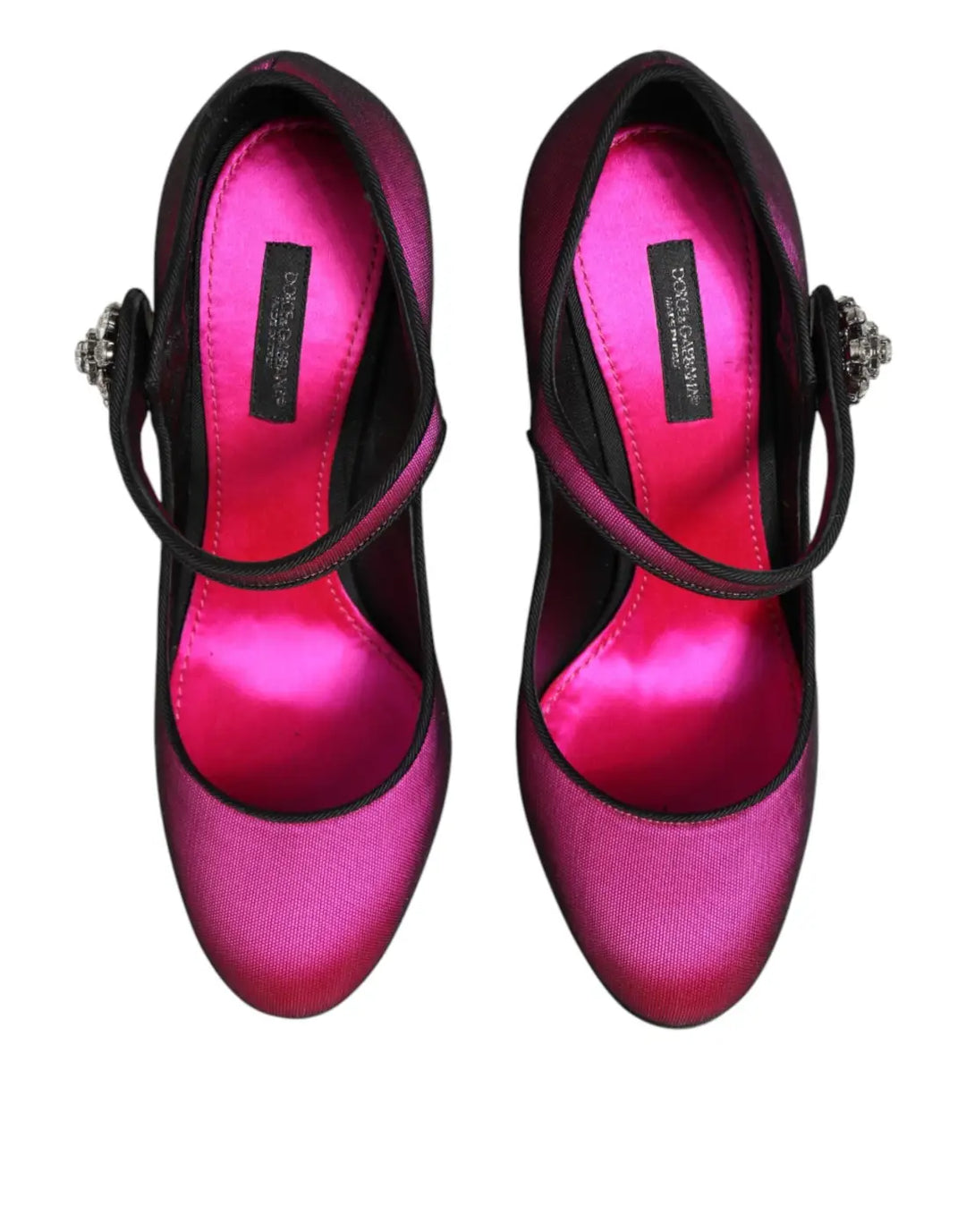Dolce &amp; Gabbana Pink Strass Mary Janes Heels Pumps Shoes