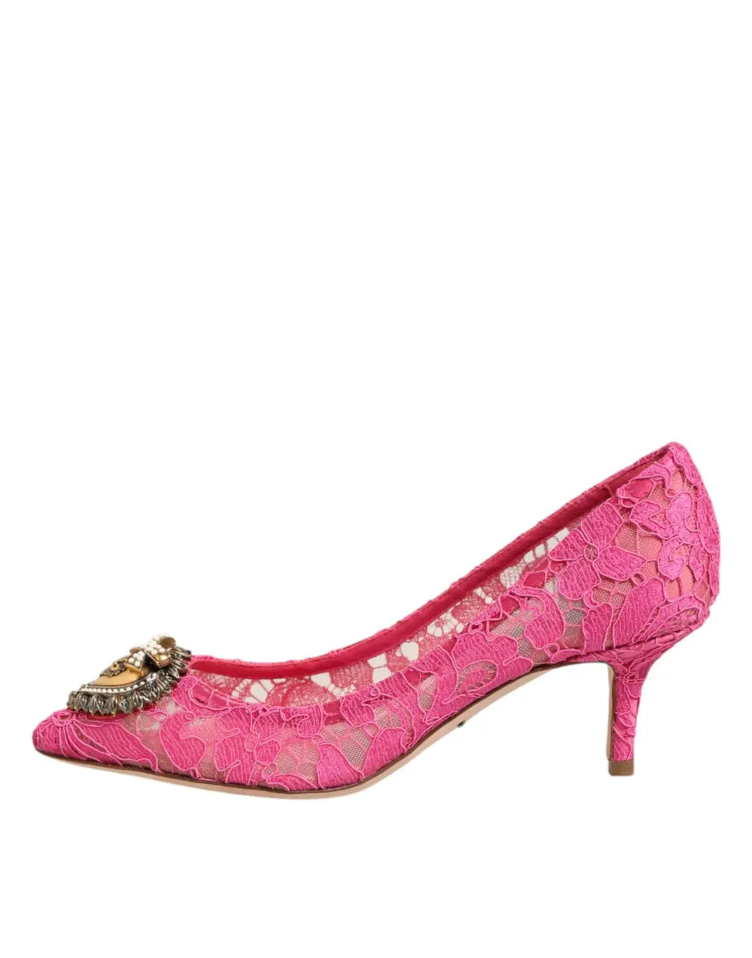 Dolce &amp; Gabbana Pink Taormina Lace DEVOTION Pumps Shoes