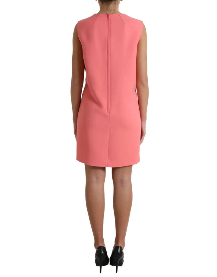 Dolce &amp; Gabbana Pink Virgin Wool Sleeveless Mini Dress