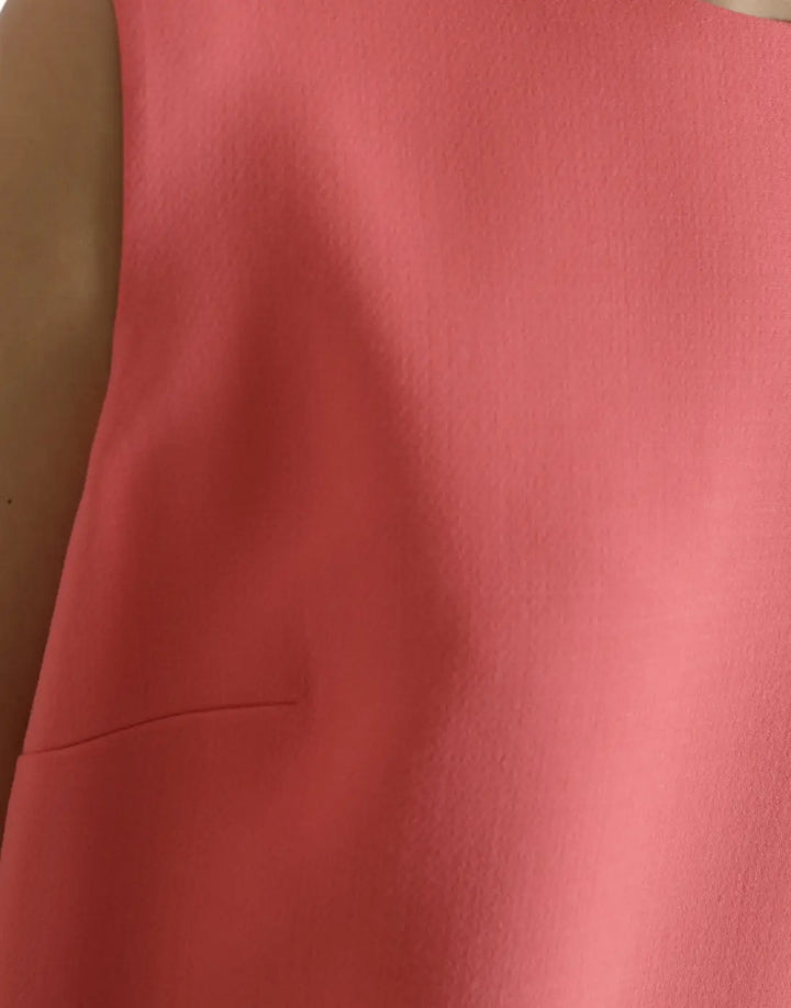 Dolce &amp; Gabbana Pink Virgin Wool Sleeveless Mini Dress
