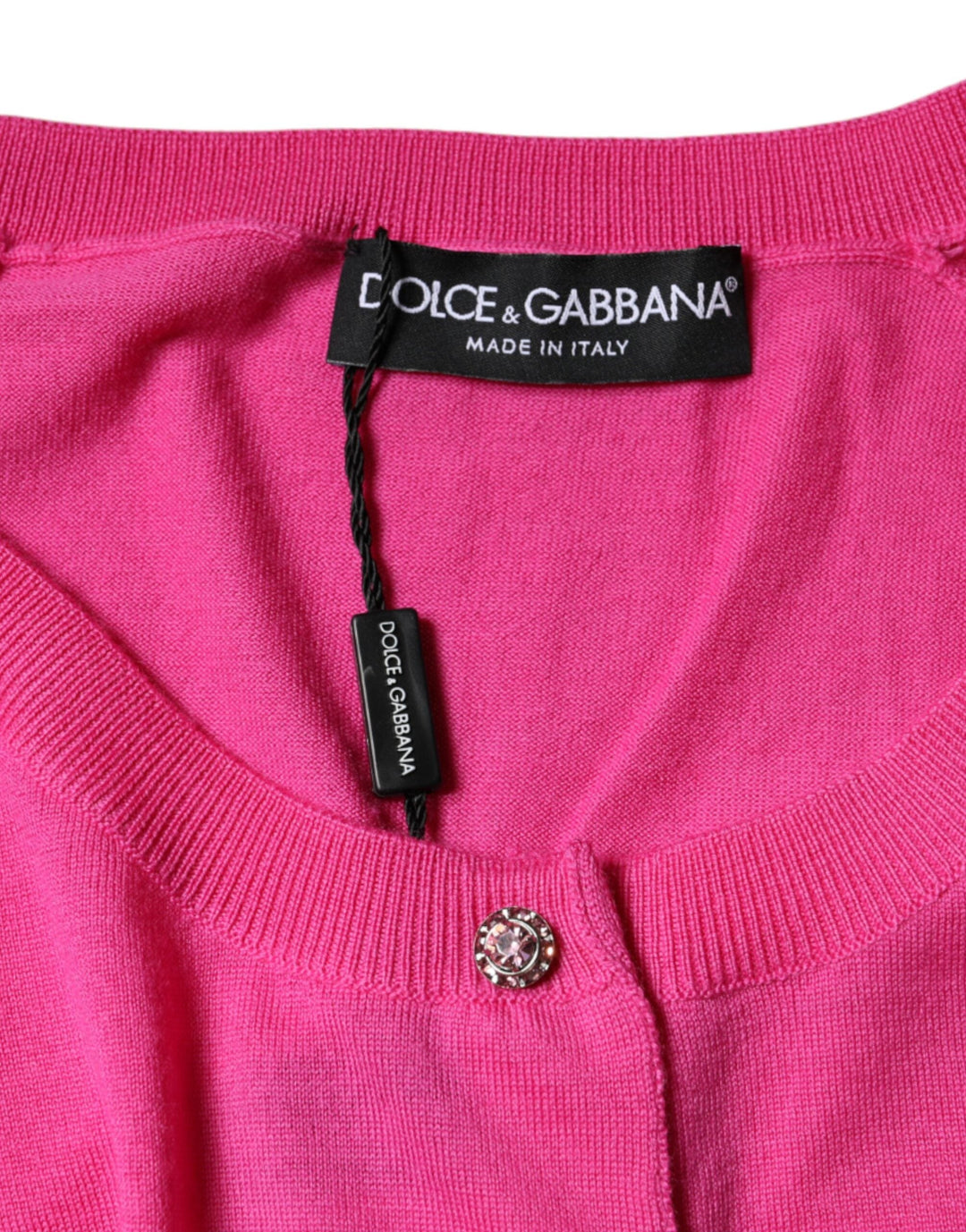 Dolce &amp; Gabbana - Pink Wool Button Down Short Sleeve Blouse Top