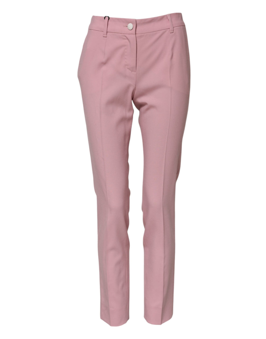 Dolce &amp; Gabbana Pink Wool High Waist Tapered Pants