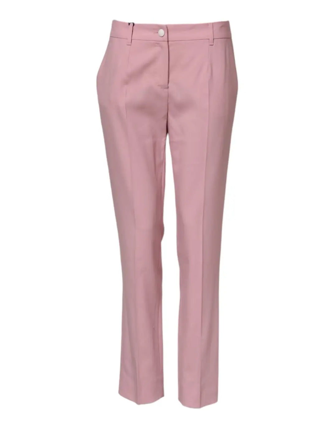 Dolce &amp; Gabbana Pink Wool Mid Waist Tapered Pants