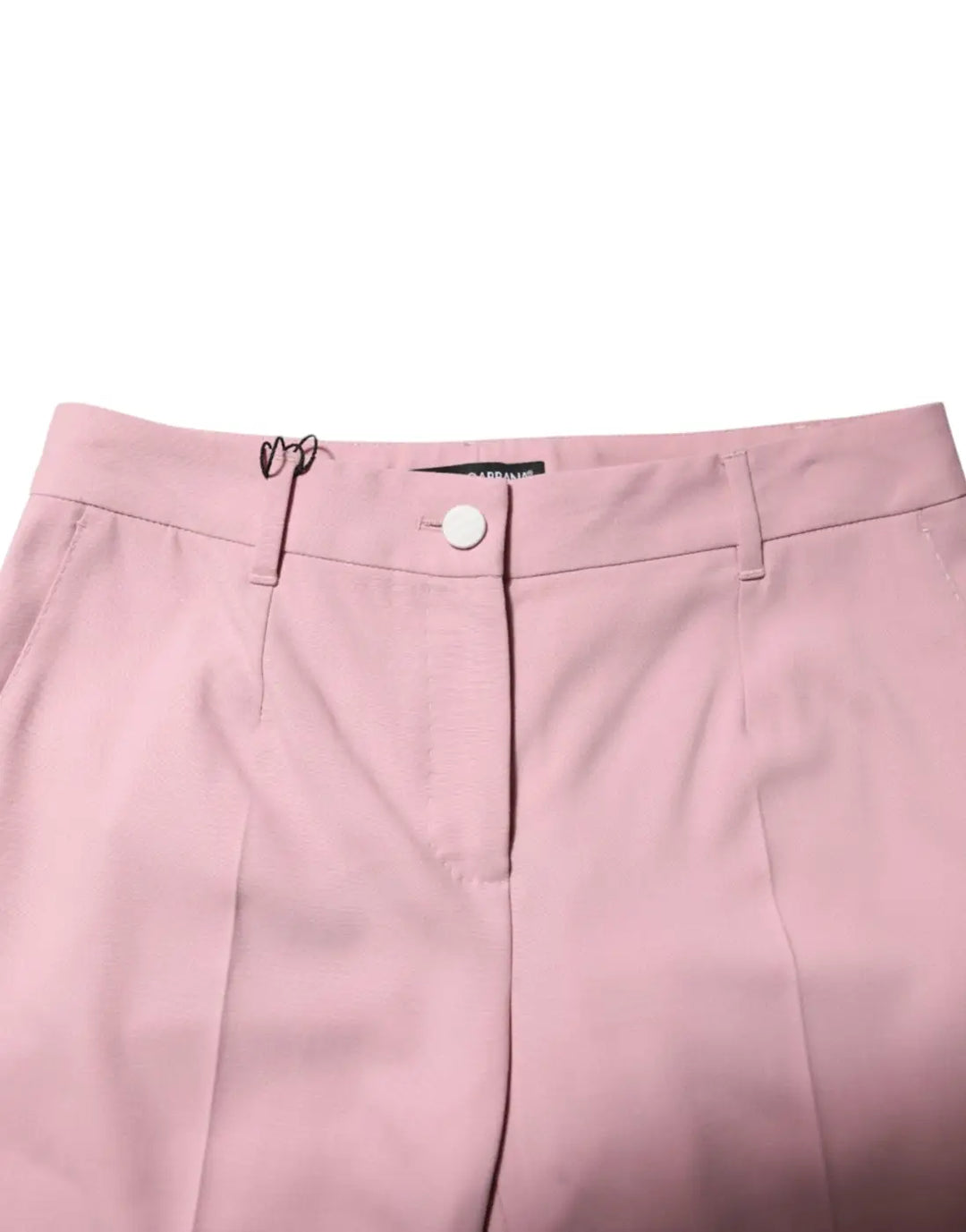 Dolce &amp; Gabbana Pink Wool Mid Waist Tapered Pants