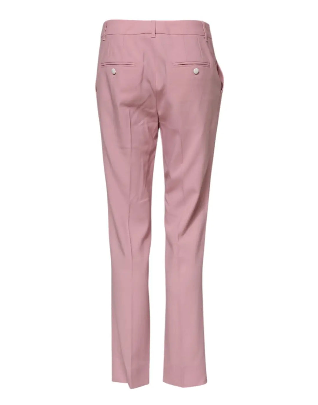 Dolce &amp; Gabbana Pink Wool Mid Waist Tapered Pants