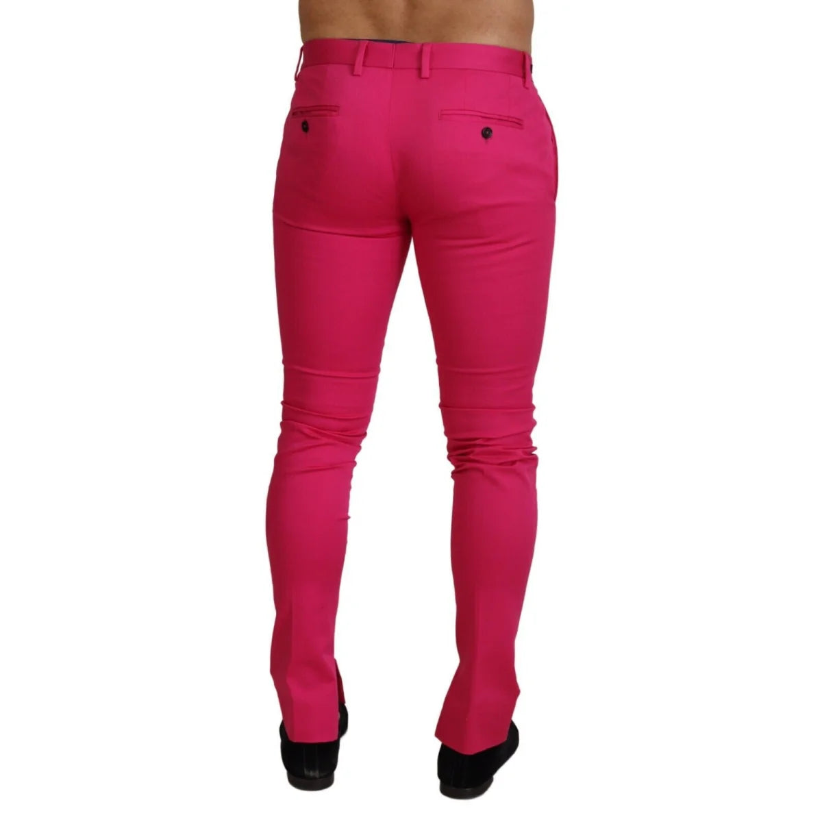 Dolce & Gabbana Pink Zipper Buckle Waist Trousers Pants