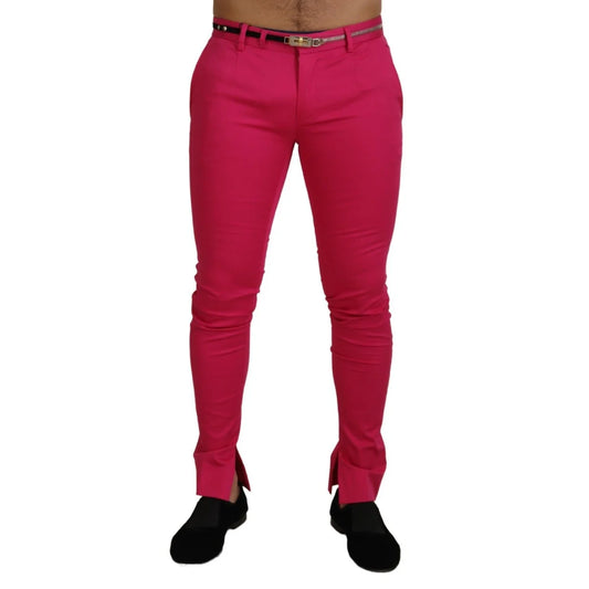 Dolce & Gabbana Pink Zipper Buckle Waist Trousers Pants