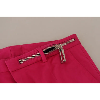 Dolce & Gabbana Pink Zipper Buckle Waist Trousers Pants