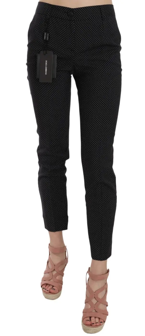 Dolce &amp; Gabbana Polka Dot Slim Capri Trousers Tapered Pants