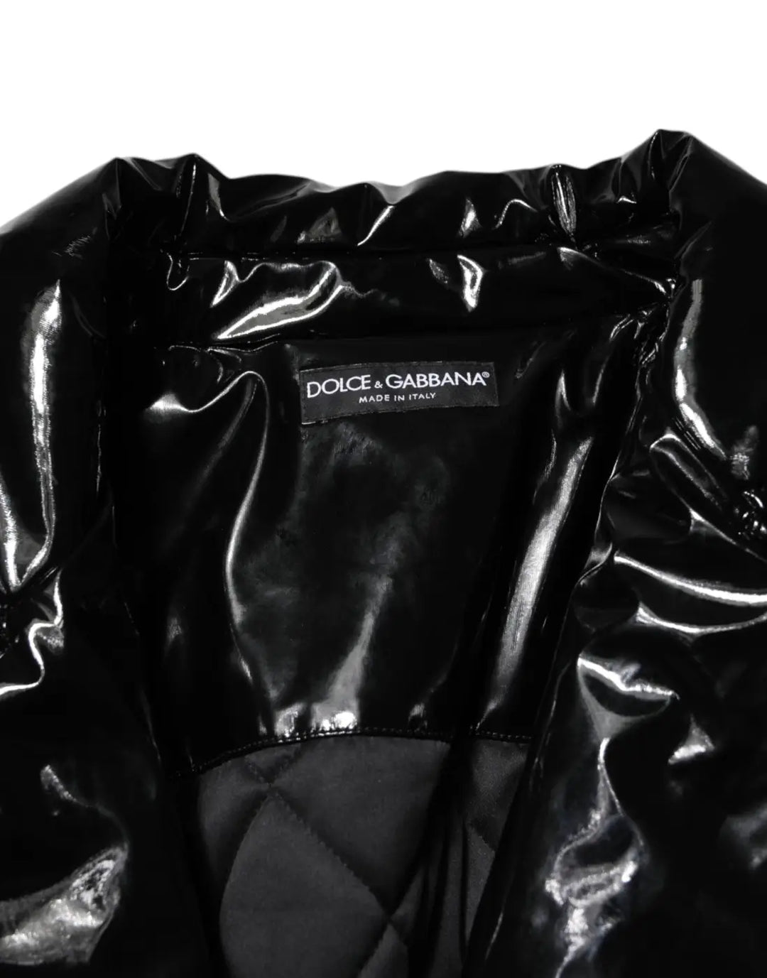 Dolce &amp; Gabbana Polyester Black Quilted Puffer Coat Jacket