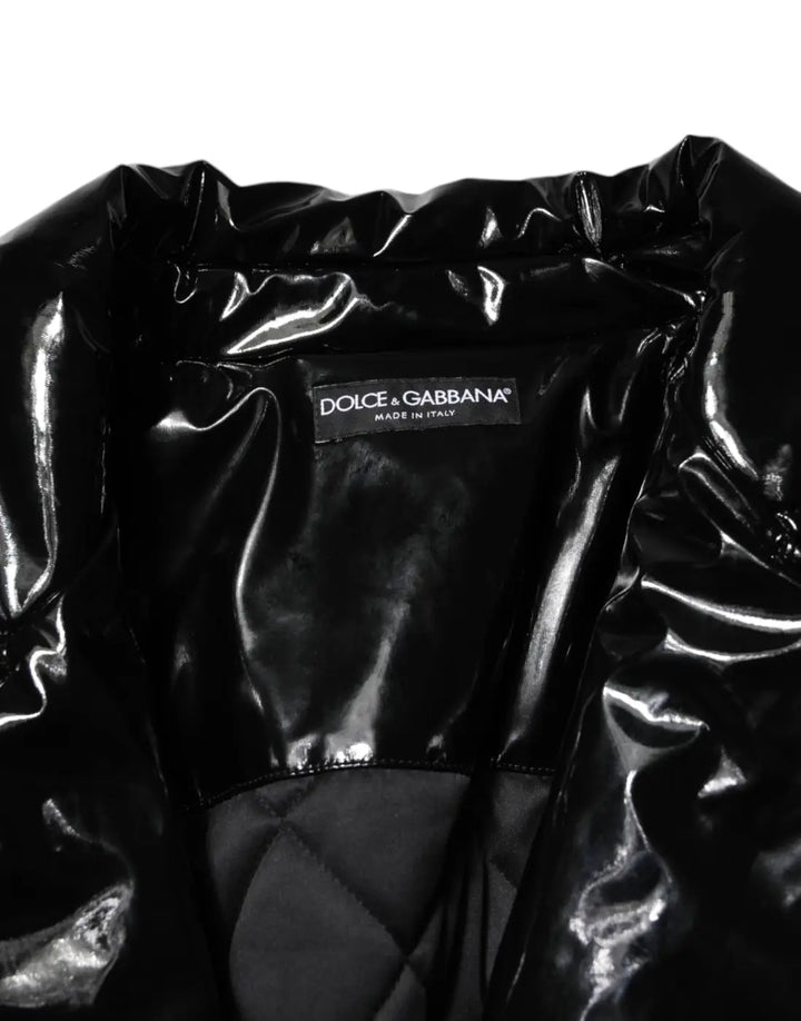 Dolce &amp; Gabbana Polyester Black Quilted Puffer Coat Jacket