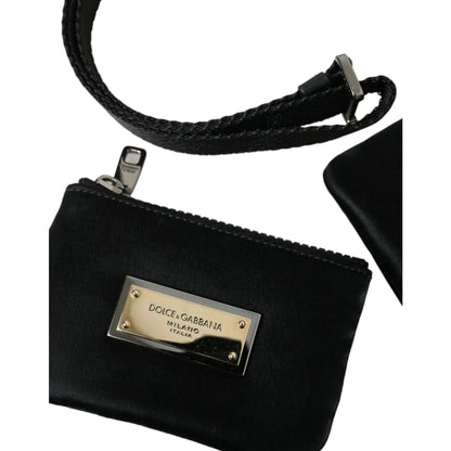 Dolce Gabbana Pouch Radiates Chic Nylon and Calfskin Luxury &