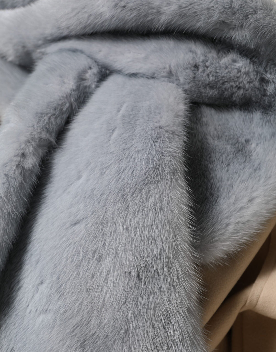 Dolce &amp; Gabbana Powder Blue Mink Fur Neck Warmer Scarf