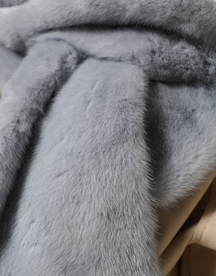 Dolce &amp; Gabbana Powder Blue Mink Fur Neck Warmer Scarf