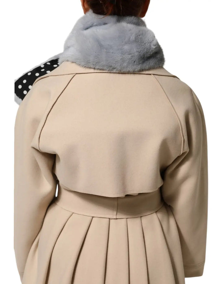 Dolce &amp; Gabbana Powder Blue Mink Fur Neck Warmer Scarf
