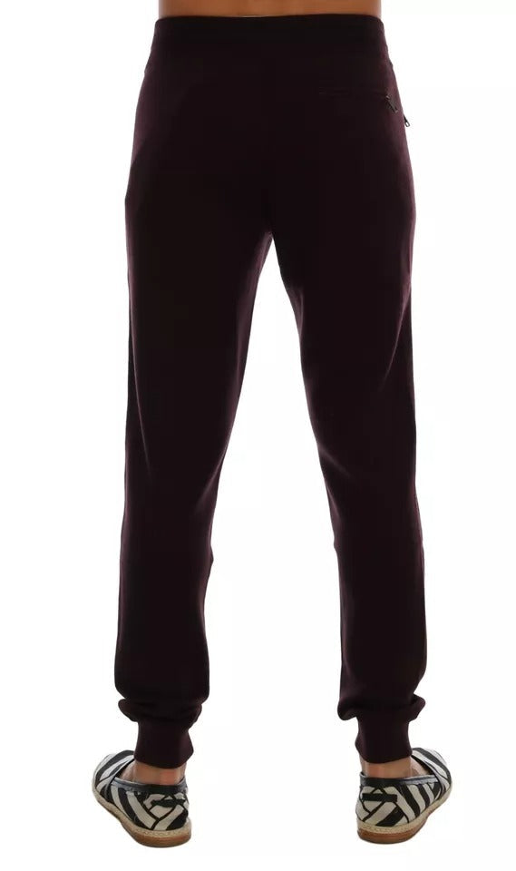 Dolce &amp; Gabbana Purple Cashmere Gym Training Sport Pants